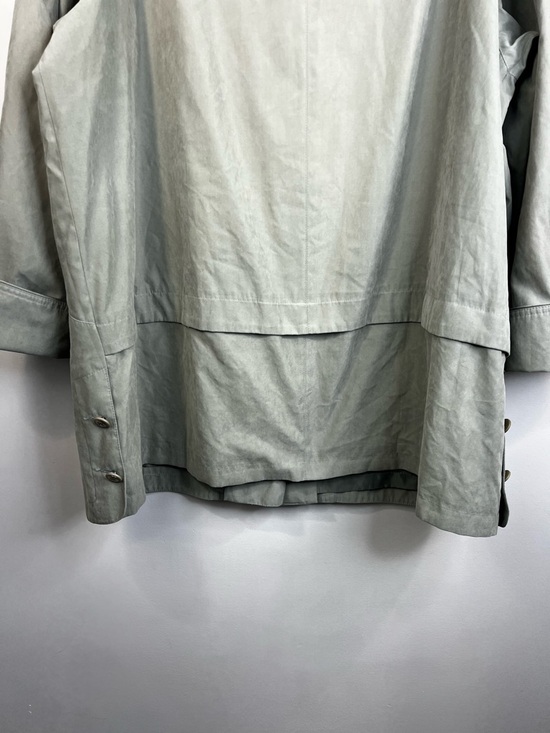 90s Y2K Luba matte sage green oversized boxy minimalist old money car coat - Picture 8 of 17